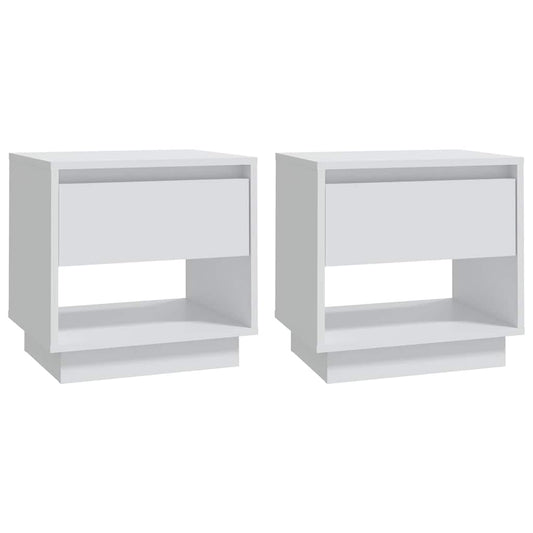 Bedside Cabinets 2 pcs White 45x34x44 cm Engineered Wood Bedside Cabinets 2 pcs White 45x34x44 cm Engineered Wood