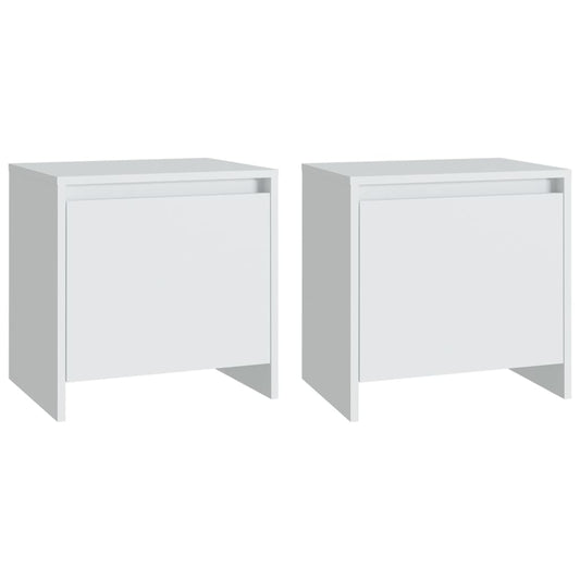 Bedside Cabinets 2 pcs White 45x34x44.5 cm Engineered Wood Bedside Cabinets 2 pcs White 45x34x44.5 cm Engineered Wood