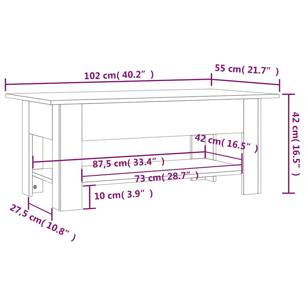 Coffee Table | Black | Engineered wood | Medium | Coffee Table