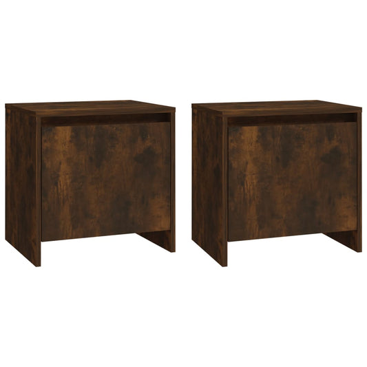 Bedside Cabinets 2 pcs Smoked Oak 45x34x44.5 cm Engineered Wood Bedside Cabinets 2 pcs Smoked Oak 45x34x44.5 cm Engineered Wood