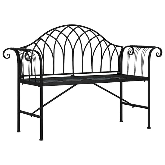 318828 vidaXL 2-Seater Garden Bench 128 cm Black Steel 318828 vidaXL 2-Seater Garden Bench 128 cm Black Steel