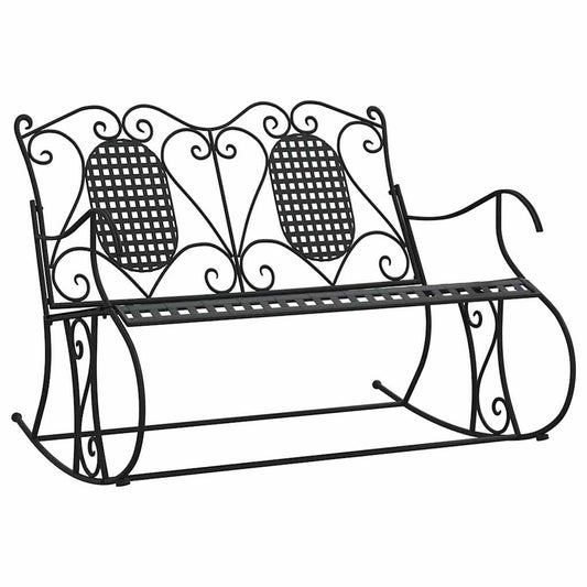 2-Seater Rocking Bench 113 cm Black Steel 2-Seater Rocking Bench 113 cm Black Steel