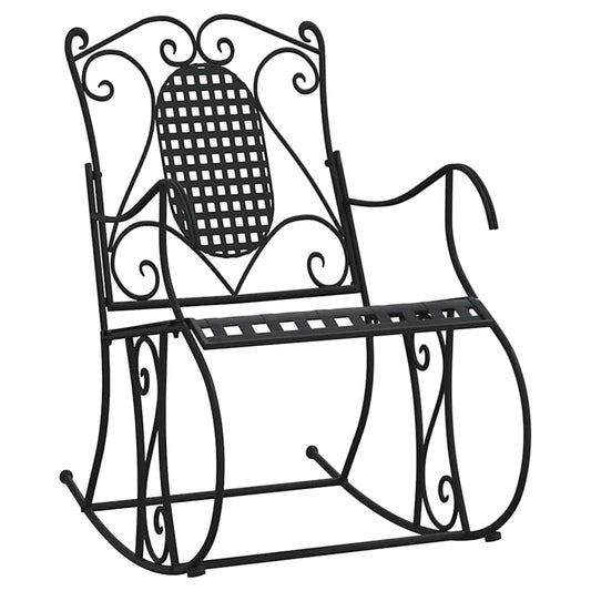 Rocking Bench 84 cm Black Steel Rocking Bench 84 cm Black Steel