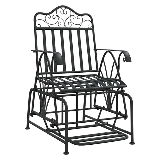 318834 vidaXL Glider Bench 61 cm Black Steel 318834 vidaXL Glider Bench 61 cm Black Steel
