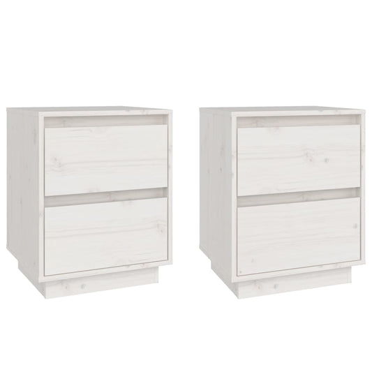 Bedside Cabinets 2 pcs White 40x35x50 cm Solid Wood Pine Bedside Cabinets 2 pcs White 40x35x50 cm Solid Wood Pine