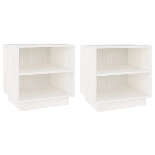 Bedside Cabinets 2 pcs White 40x34x40 cm Solid Wood Pine Bedside Cabinets 2 pcs White 40x34x40 cm Solid Wood Pine