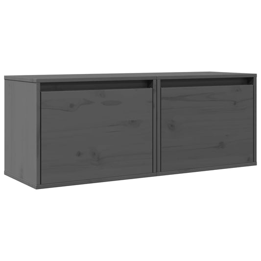 Wall Cabinets 2 pcs Grey 45x30x35 cm Solid Pinewood Wall Cabinets 2 pcs Grey 45x30x35 cm Solid Pinewood