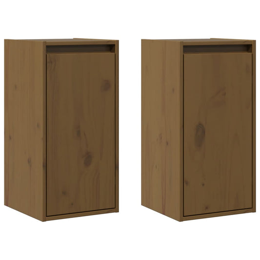 Wall Cabinets 2 pcs Honey Brown 30x30x60 cm Solid Wood Pine Wall Cabinets 2 pcs Honey Brown 30x30x60 cm Solid Wood Pine