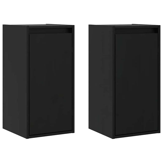Wall Cabinets 2 pcs Black 30x30x60 cm Solid Wood Pine Wall Cabinets 2 pcs Black 30x30x60 cm Solid Wood Pine