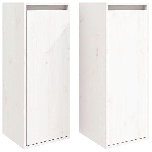 Wall Cabinets 2 pcs White 30x30x80 cm Solid Wood Pine Wall Cabinets 2 pcs White 30x30x80 cm Solid Wood Pine