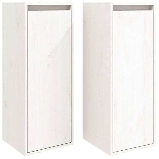 Wall Cabinets 2 pcs White 30x30x80 cm Solid Wood Pine Wall Cabinets 2 pcs White 30x30x80 cm Solid Wood Pine