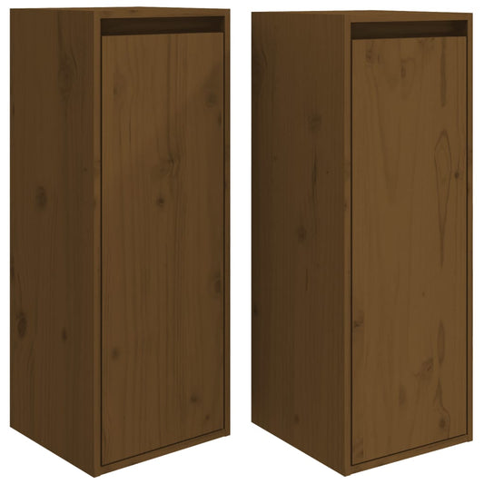Wall Cabinets 2 pcs Honey Brown 30x30x80 cm Solid Wood Pine Wall Cabinets 2 pcs Honey Brown 30x30x80 cm Solid Wood Pine