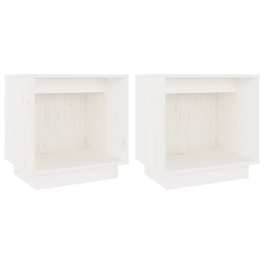Bedside Cabinets 2 pcs White 40x30x40 cm Solid Wood Pine Bedside Cabinets 2 pcs White 40x30x40 cm Solid Wood Pine