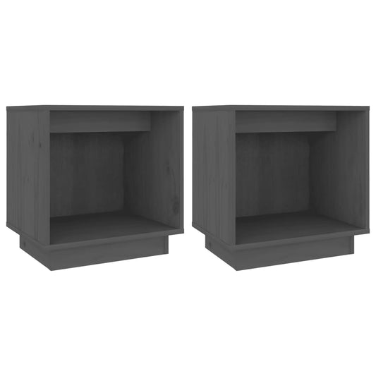 Bedside Cabinets 2 pcs Grey 40x30x40 cm Solid Wood Pine Bedside Cabinets 2 pcs Grey 40x30x40 cm Solid Wood Pine