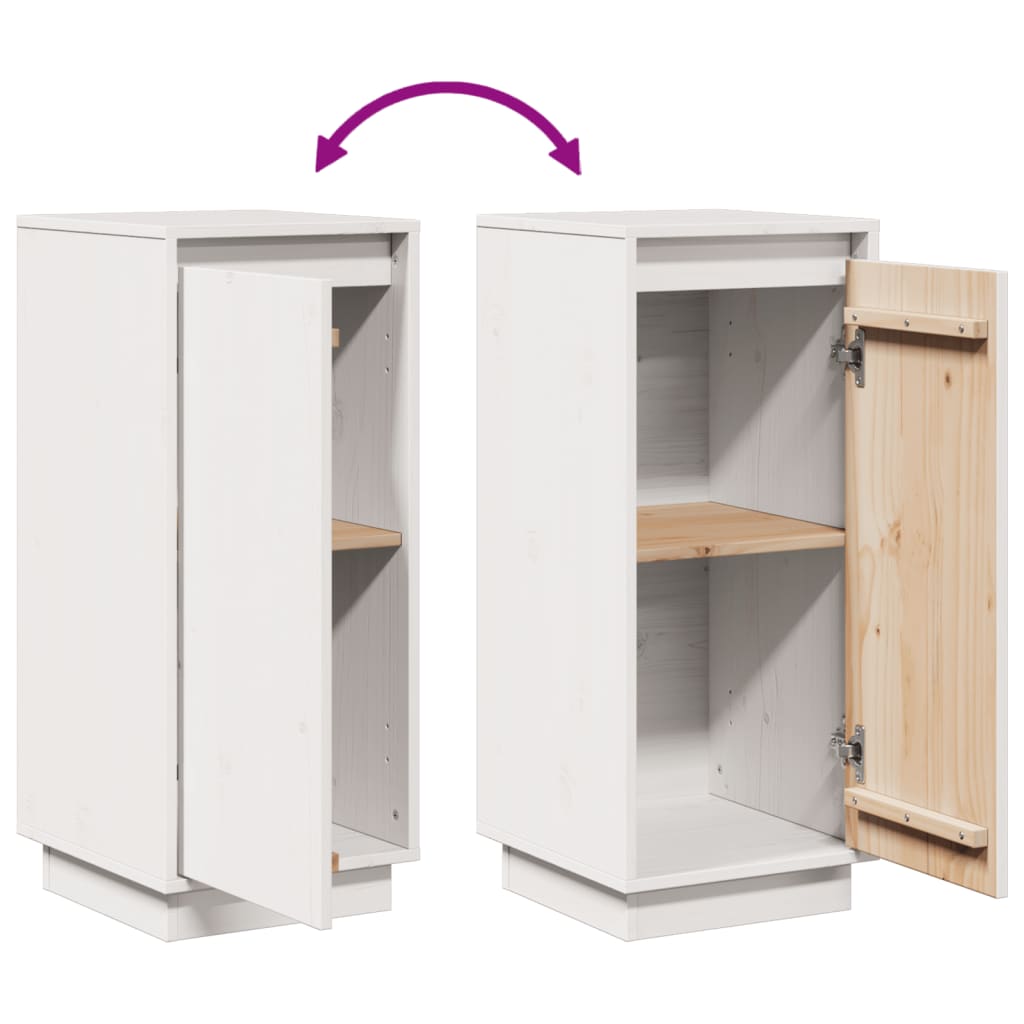 813353 vidaXL Sideboards 2 pcs White 31,5x34x75 cm Solid Wood Pine