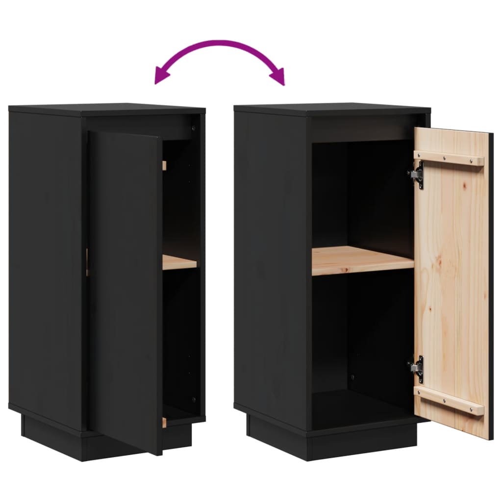 Sideboard | Set of 2 | Black | Solid pinewood | Medium | Sideboard