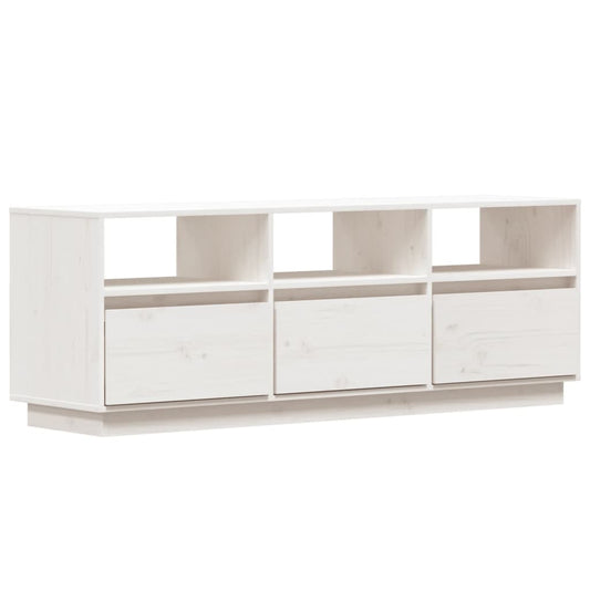 TV Cabinet White 140x37x50 cm Solid Wood Pine TV Cabinet White 140x37x50 cm Solid Wood Pine