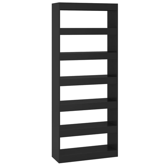 Book Cabinet/Room Divider Black 80x30x198 cm Engineered Wood Book Cabinet/Room Divider Black 80x30x198 cm Engineered Wood