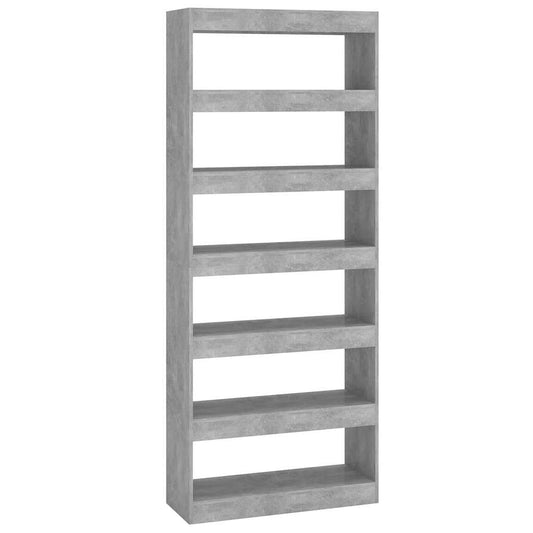 Book Cabinet/Room Divider Concrete Grey 80x30x198 cm Engineered Wood Book Cabinet/Room Divider Concrete Grey 80x30x198 cm Engineered Wood