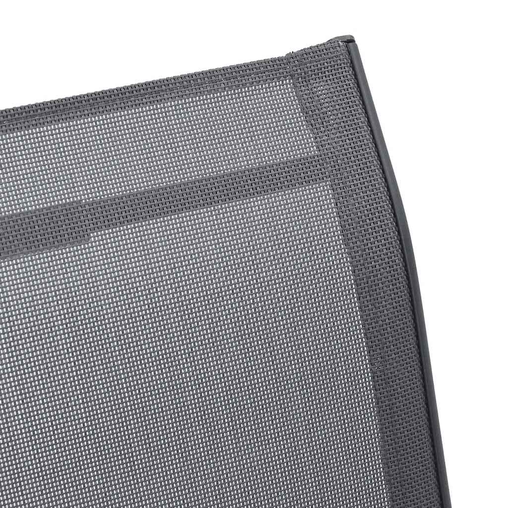 318778 vidaXL Stackable Garden Chairs 2 pcs Grey Textilene Fabric