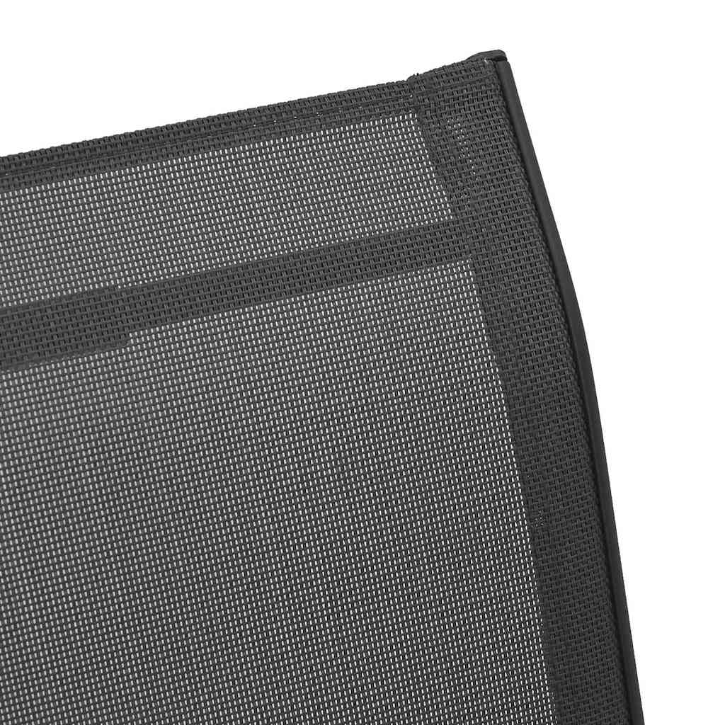 318783 vidaXL Stackable Garden Chairs 6 pcs Black Textilene Fabric