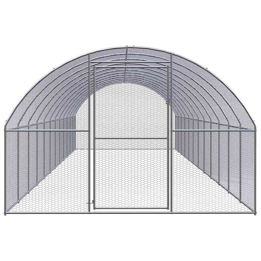 Outdoor Chicken Coop 3x12x2 m Galvanised Steel Outdoor Chicken Coop 3x12x2 m Galvanised Steel