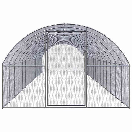 Outdoor Chicken Coop 3x16x2 m Galvanised Steel Outdoor Chicken Coop 3x16x2 m Galvanised Steel
