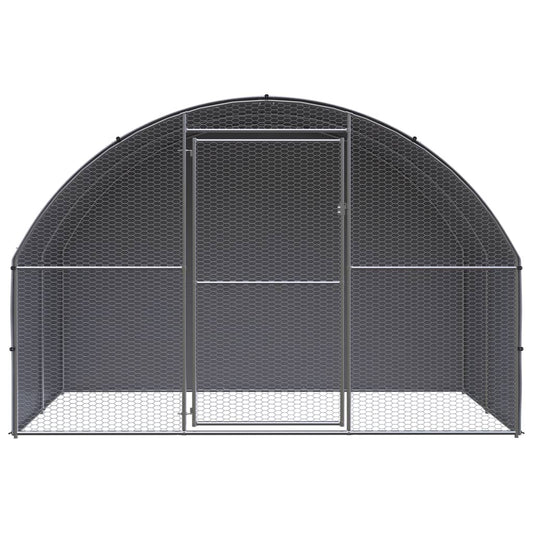 Outdoor Chicken Coop 3x2x2 m Galvanised Steel Outdoor Chicken Coop 3x2x2 m Galvanised Steel