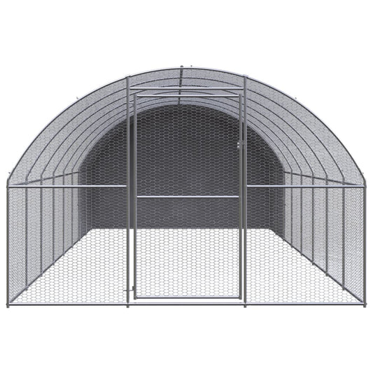 Outdoor Chicken Coop 3x8x2 m Galvanised Steel Outdoor Chicken Coop 3x8x2 m Galvanised Steel
