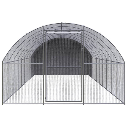 Chicken Coop | Silver and Silver Grey | Galvanized Steel | Large Chicken Coop | Silver and Silver Grey | Galvanized Steel | Large