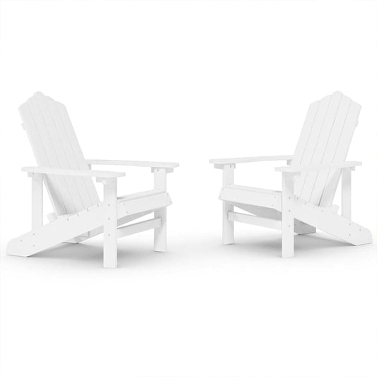 Garden Adirondack Chairs 2 pcs HDPE White Garden Adirondack Chairs 2 pcs HDPE White
