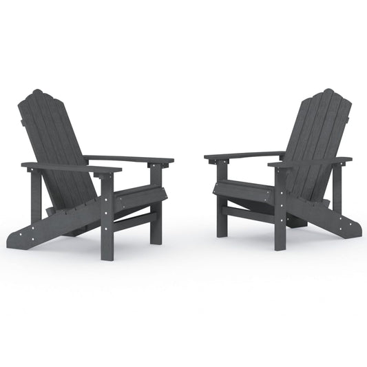 Garden Adirondack Chairs 2 pcs HDPE Anthracite Garden Adirondack Chairs 2 pcs HDPE Anthracite