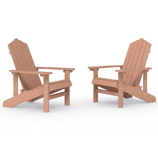 Garden Adirondack Chairs 2 pcs HDPE Brown Garden Adirondack Chairs 2 pcs HDPE Brown
