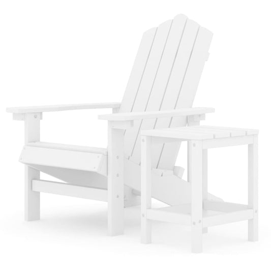Garden Adirondack Chair with Table HDPE White Garden Adirondack Chair with Table HDPE White