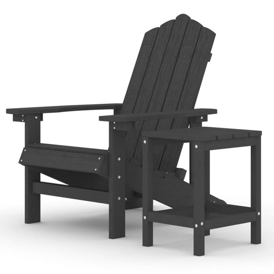 Garden Adirondack Chair with Table HDPE Anthracite Garden Adirondack Chair with Table HDPE Anthracite