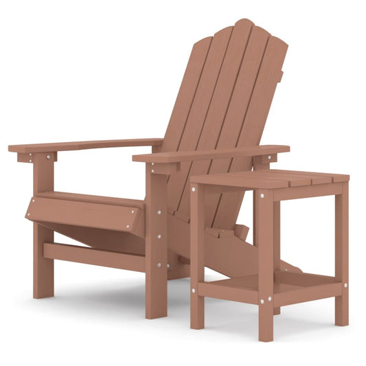 Garden Adirondack Chair with Table HDPE Brown Garden Adirondack Chair with Table HDPE Brown