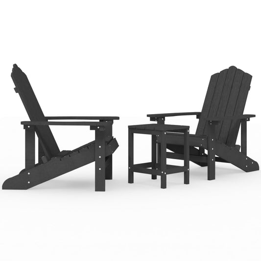 Garden Adirondack Chairs with Table HDPE Anthracite Garden Adirondack Chairs with Table HDPE Anthracite