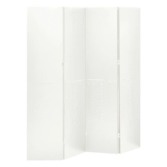4-Panel Room Dividers 2 pcs White 160x180 cm Steel 4-Panel Room Dividers 2 pcs White 160x180 cm Steel