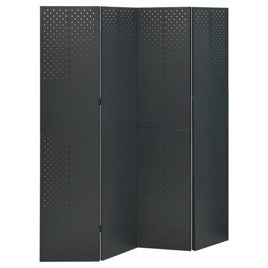 4-Panel Room Dividers 2 pcs Anthracite 160x180 cm Steel 4-Panel Room Dividers 2 pcs Anthracite 160x180 cm Steel