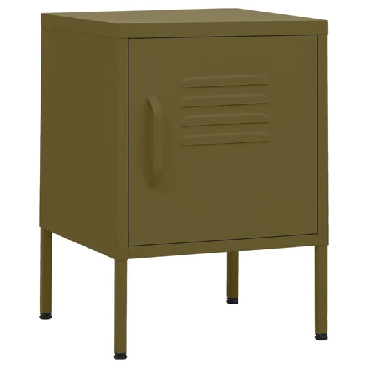 Nightstands 2 pcs Olive Green 35x35x51 cm Steel Nightstands 2 pcs Olive Green 35x35x51 cm Steel