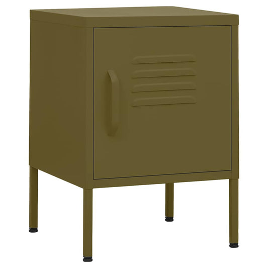Nightstands 2 pcs Olive Green 35x35x51 cm Steel Nightstands 2 pcs Olive Green 35x35x51 cm Steel