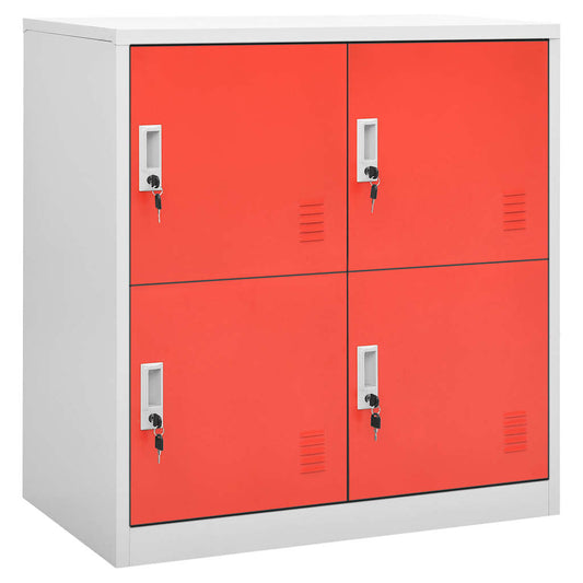 Locker Cabinets 2 pcs Light Grey and Red 90x45x92,5 cm Steel Locker Cabinets 2 pcs Light Grey and Red 90x45x92,5 cm Steel