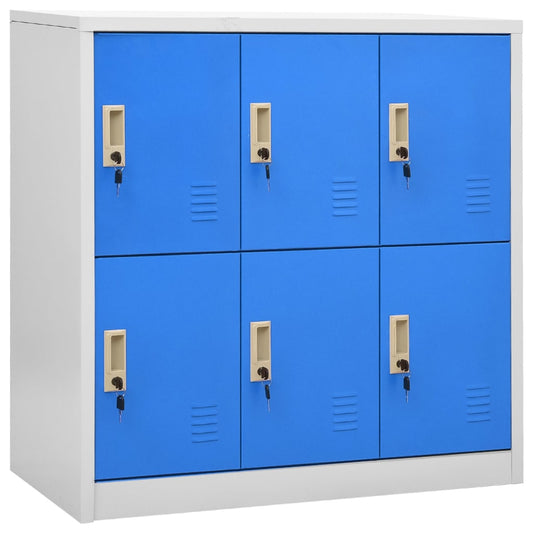 Locker Cabinet | Set of 2 | Light grey and blue | Steel Locker Cabinet | Set of 2 | Light grey and blue | Steel