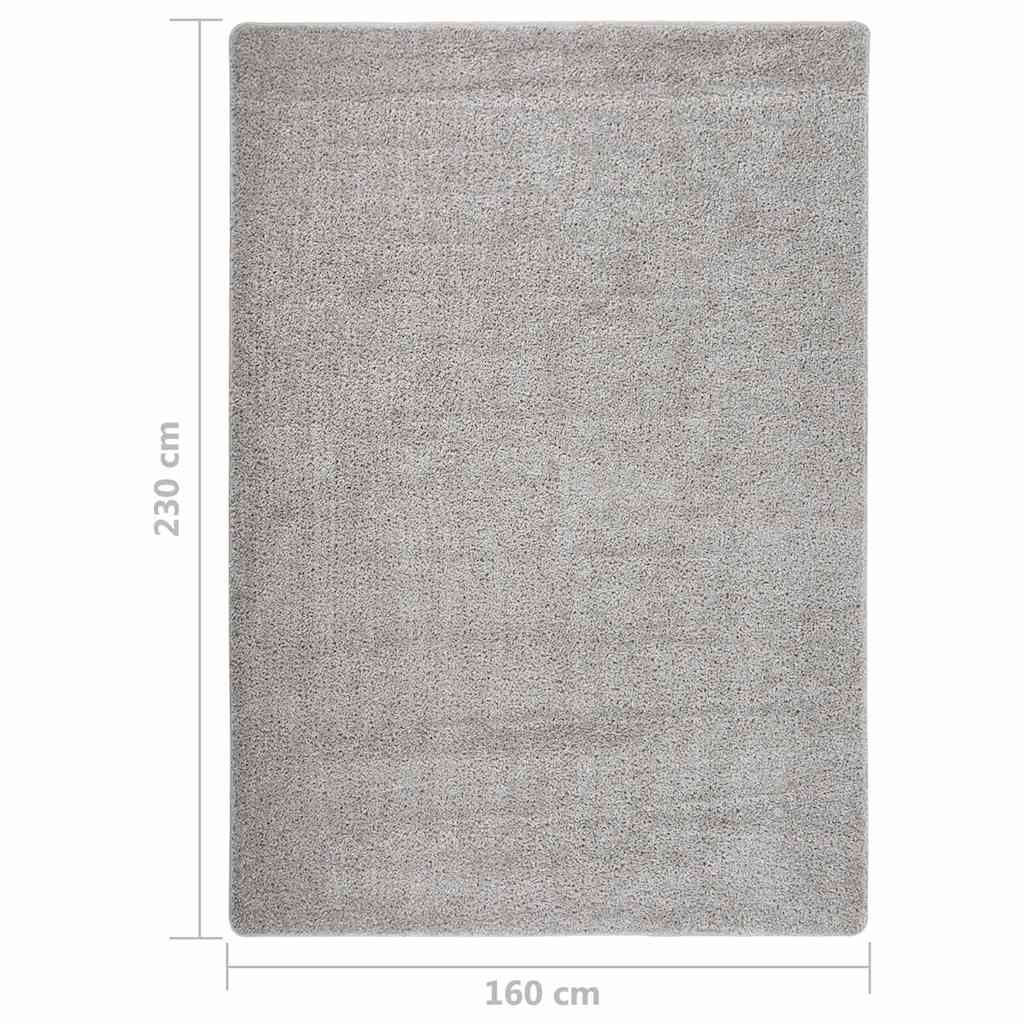 340385 vidaXL Shaggy Rug Light Grey 160x230 cm Anti Slip