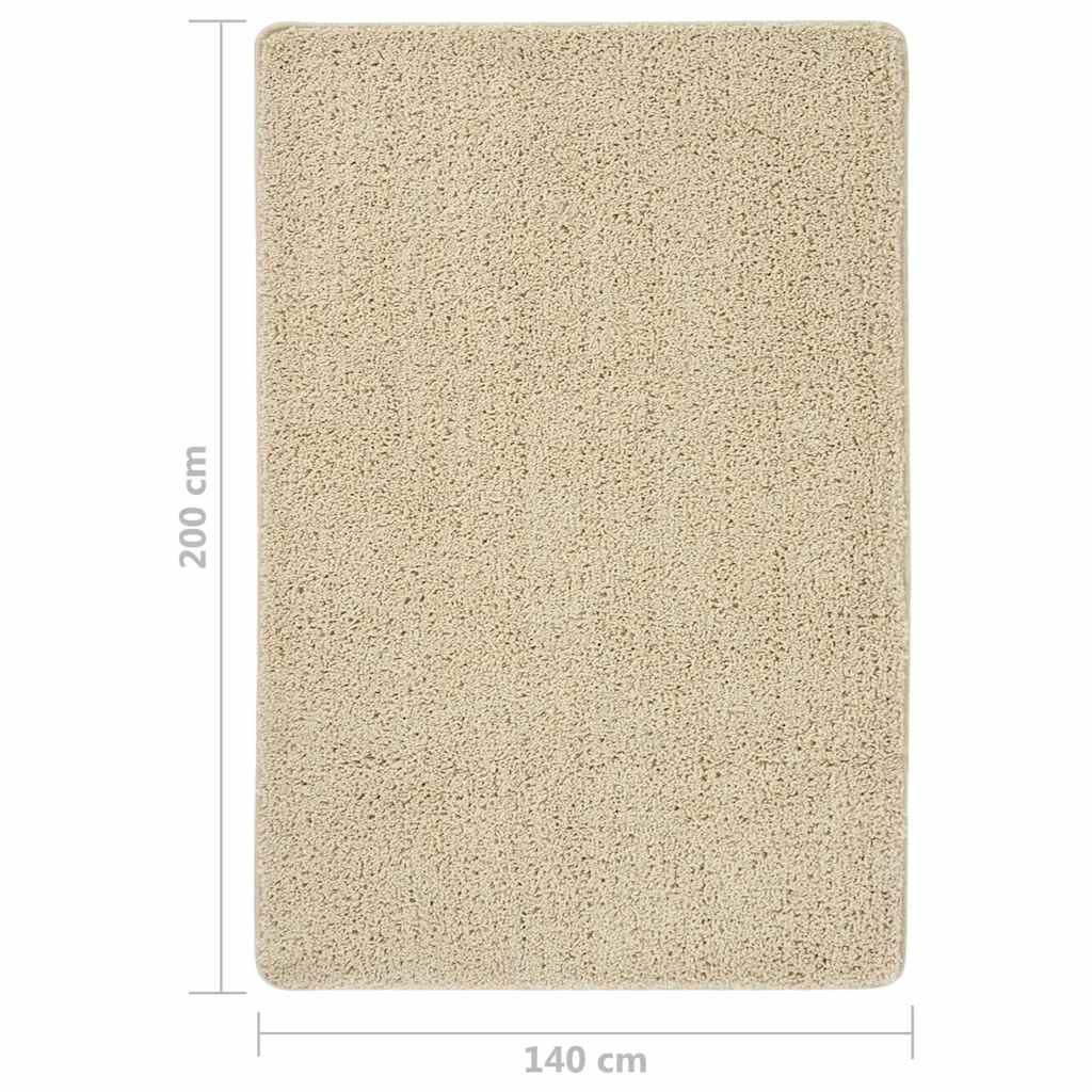 Shaggy Rug Cream 140x200 cm Anti Slip
