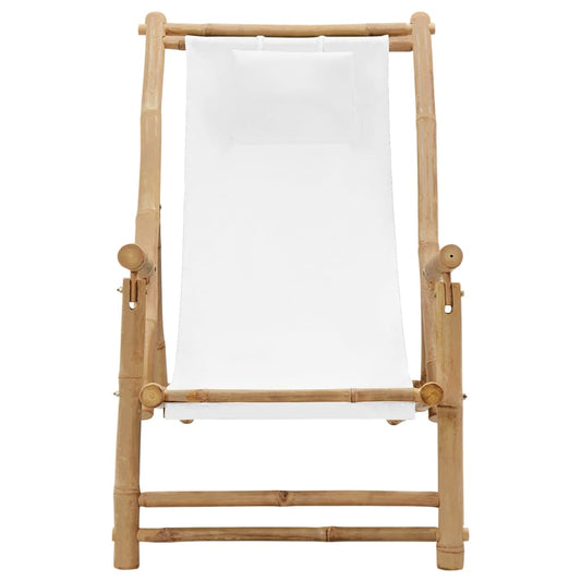 Deck Chair | Cream White | Bamboo, Canvas (100% Polyester) | Standard Deck Chair | Cream White | Bamboo, Canvas (100% Polyester) | Standard