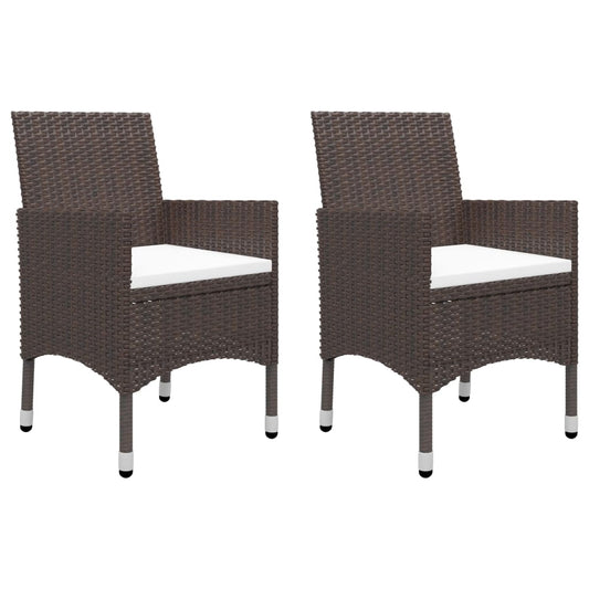 3 Piece Garden Dining Set with Cushions Brown 3 Piece Garden Dining Set with Cushions Brown