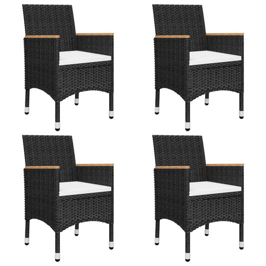 5 Piece Garden Dining Set with Cushions Black 5 Piece Garden Dining Set with Cushions Black