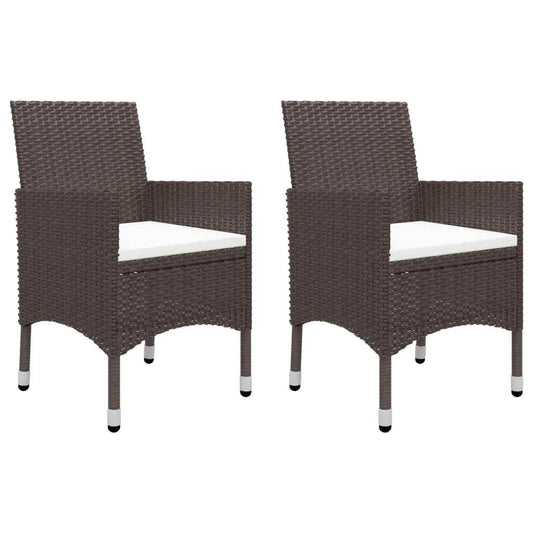 3 Piece Garden Dining Set with Cushions Brown 3 Piece Garden Dining Set with Cushions Brown