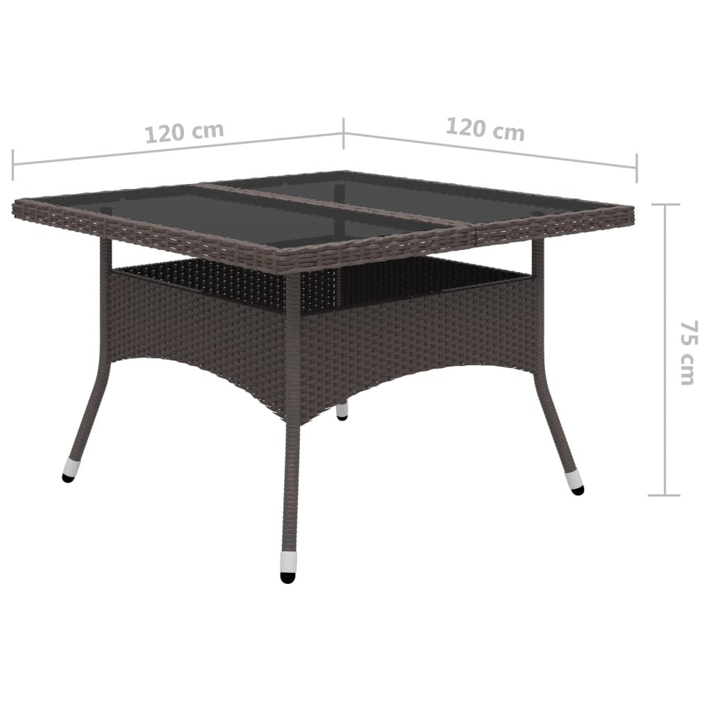 Garden Dining Set | Brown with cream cushions